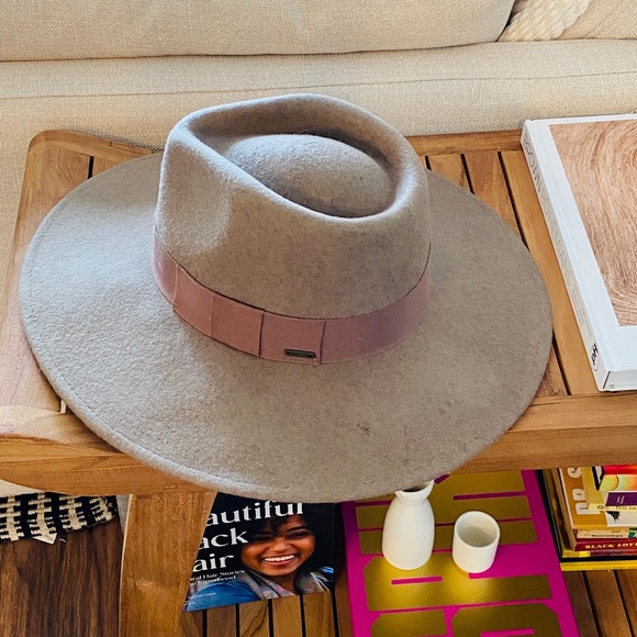 BRIXTON Structured Fedora Rancher Hat 100% Wool Can Be UNISEX Size M - Picture 2 of 9